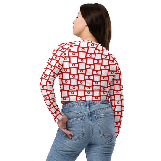 OD cycled long-sleeve crop top RdPat