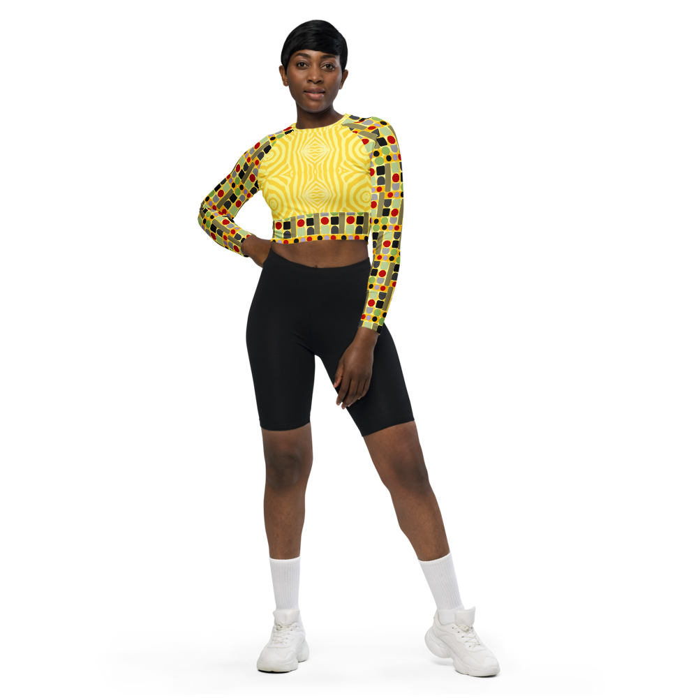 OD Cycled long-sleeve crop top PATT5