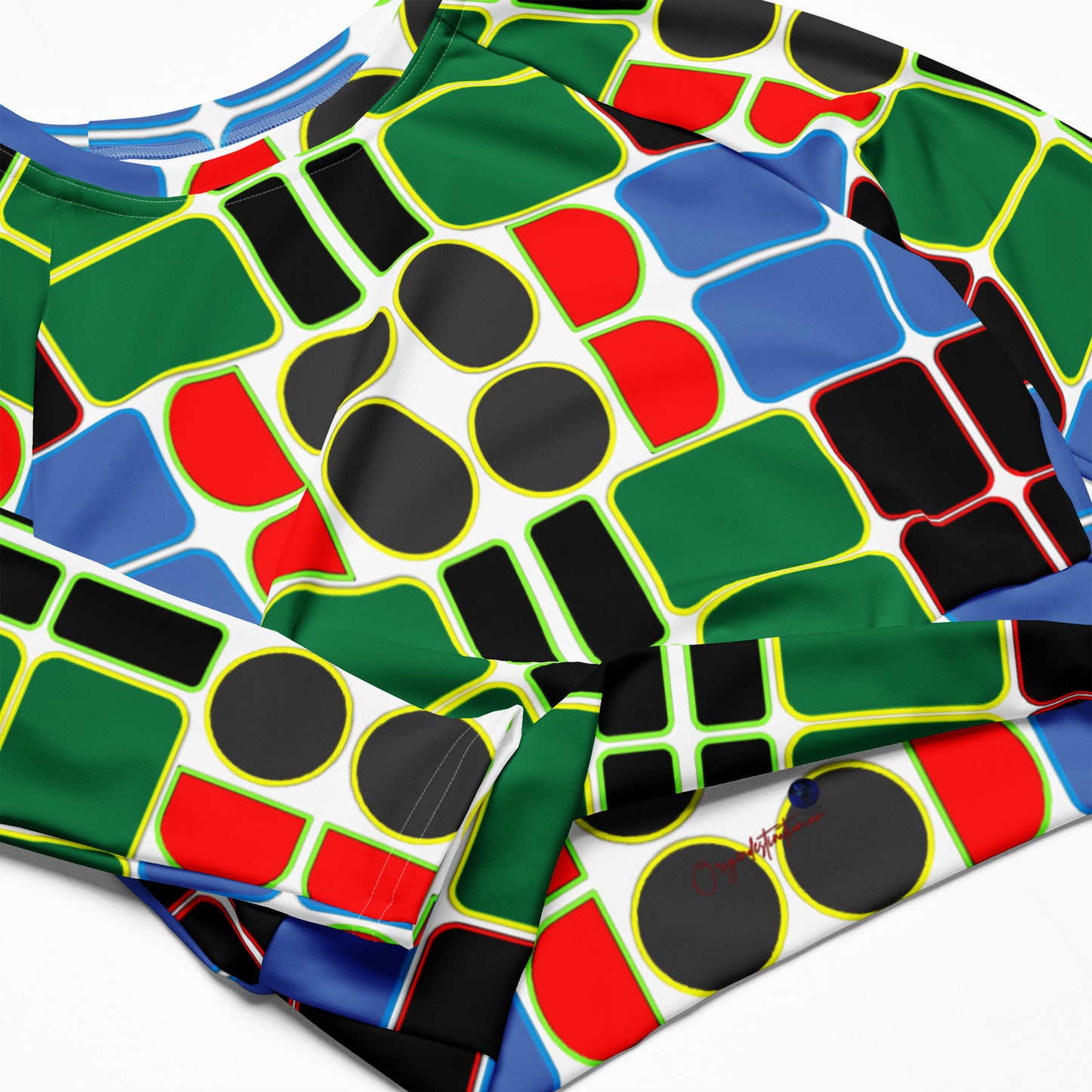 OD cycled long-sleeve crop top SqBlu