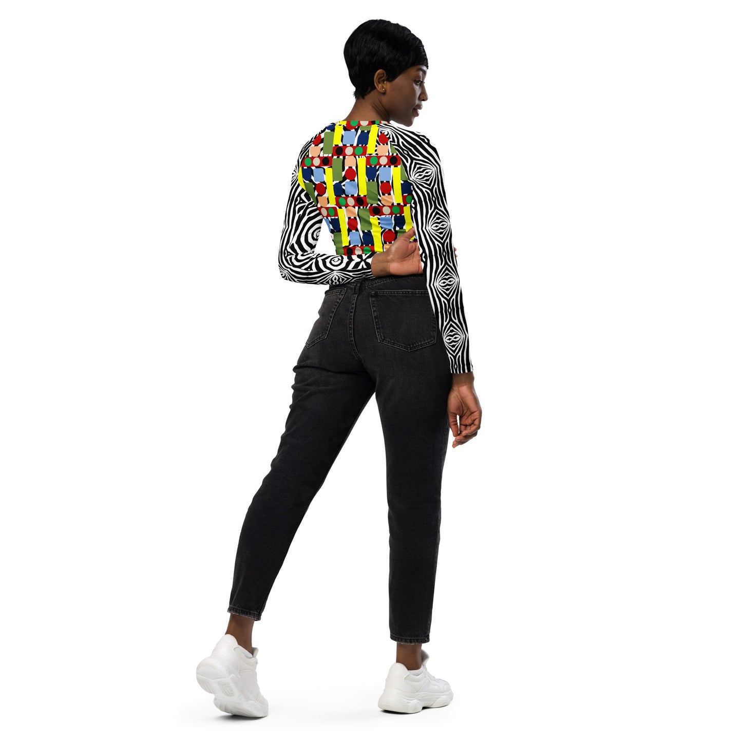 OD Cycled long-sleeve crop top HVD3