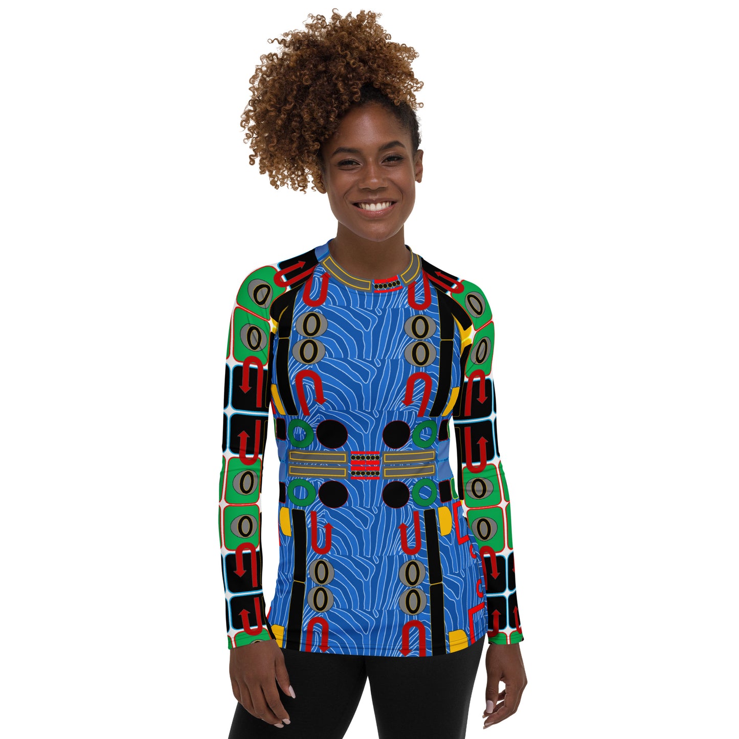 OD SIG-Symbol inspired Women's Rash Guard BLU3