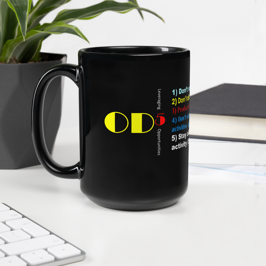 OD Take 5 Opportunities Black Glossy Mug
