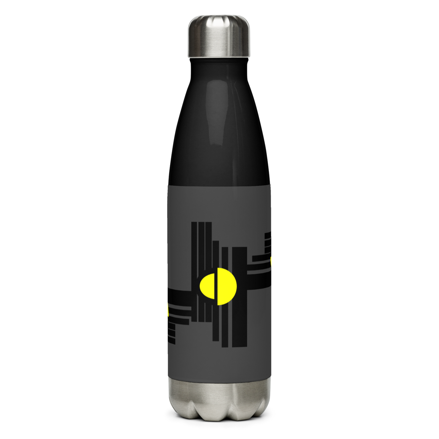 Origen Destination On-Arrival Point of Origen Symbol-inspired Grey/Yellow Stainless Steel Water Bottle