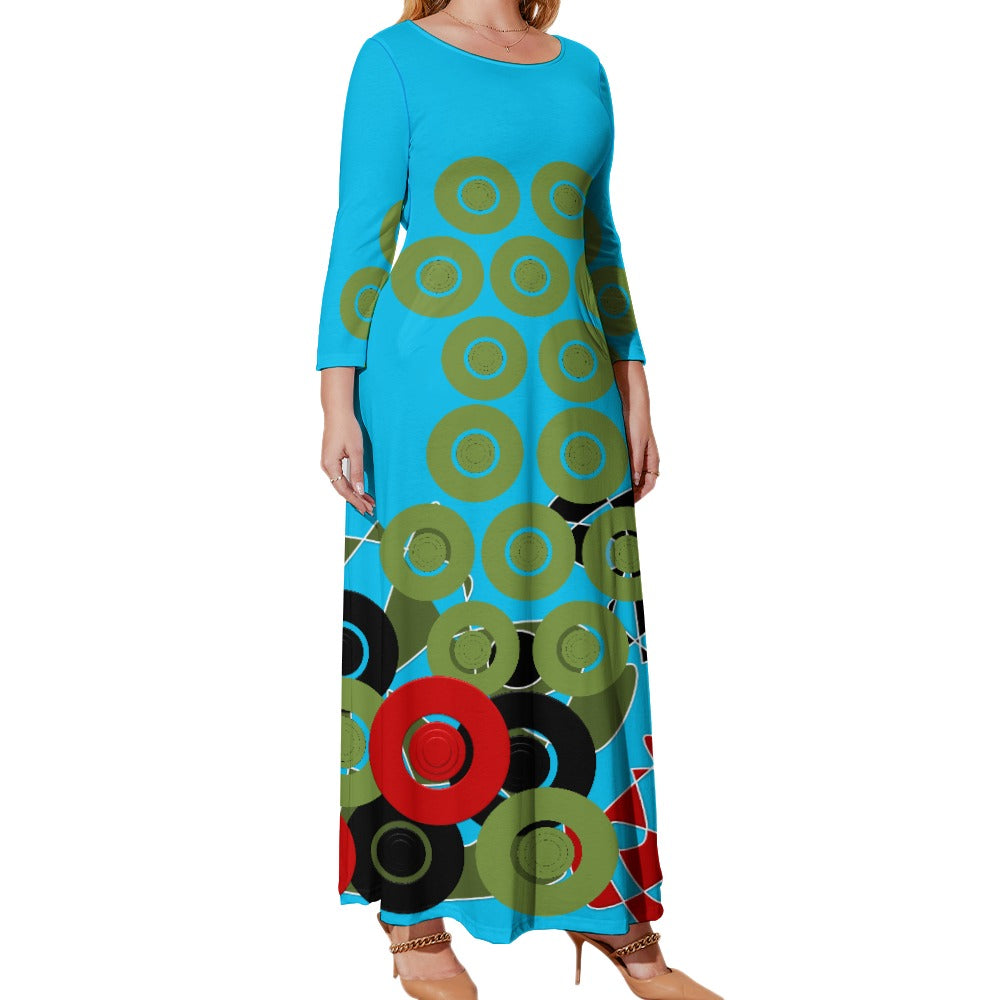 Origen Destination Women's Loose Crew Neck Long Sleeve (Full-figure) Dress