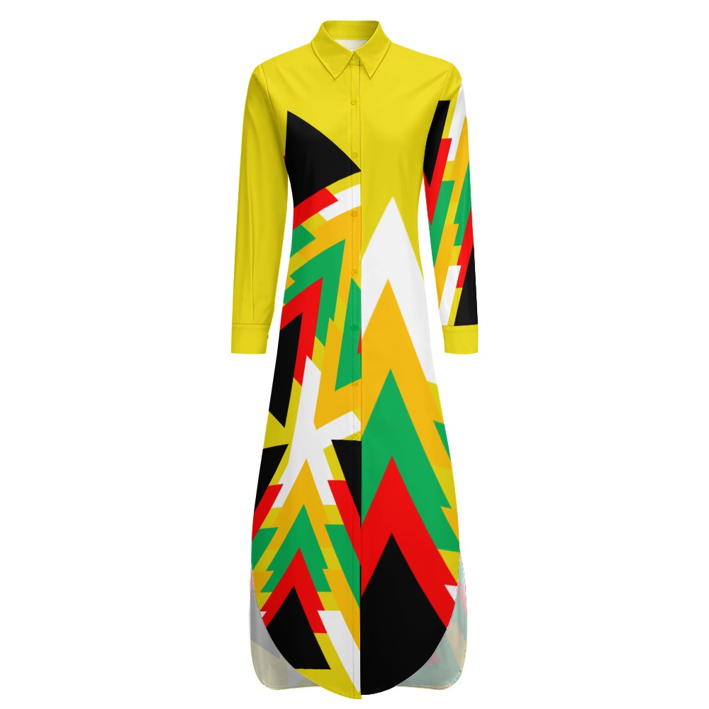 Origen Destination Women's Long Sleeve Button Neck Shirt Dress