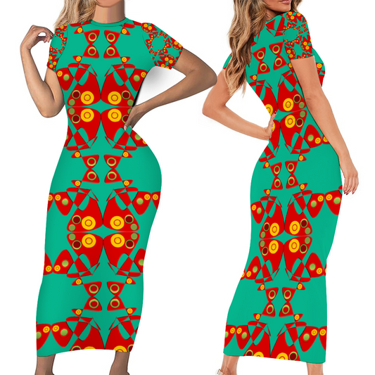 Origen Destination Short Sleeve Bodycon Dress