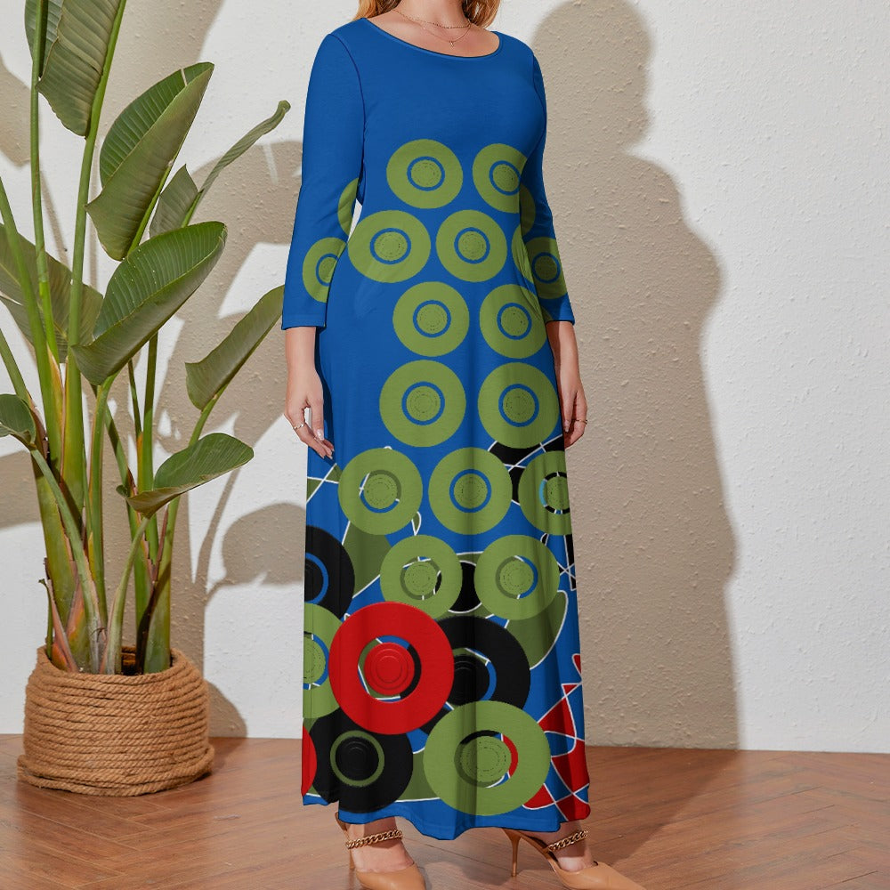 Origen Destination Women's Loose Crew Neck Long Sleeve (Full-figure) Dress