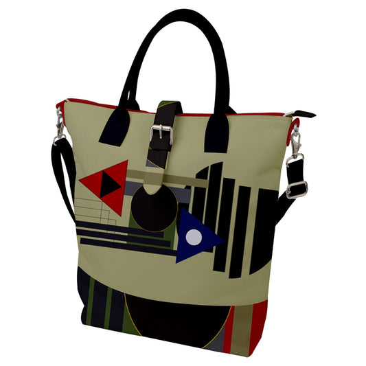 Origen Destination Two-tone Buckle Top Tote Bag