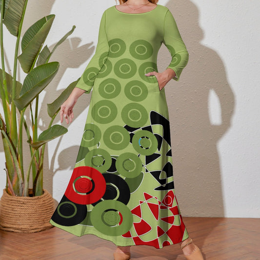 Origen Destination Women's Loose Crew Neck Long Sleeve (Full-figure) Dress