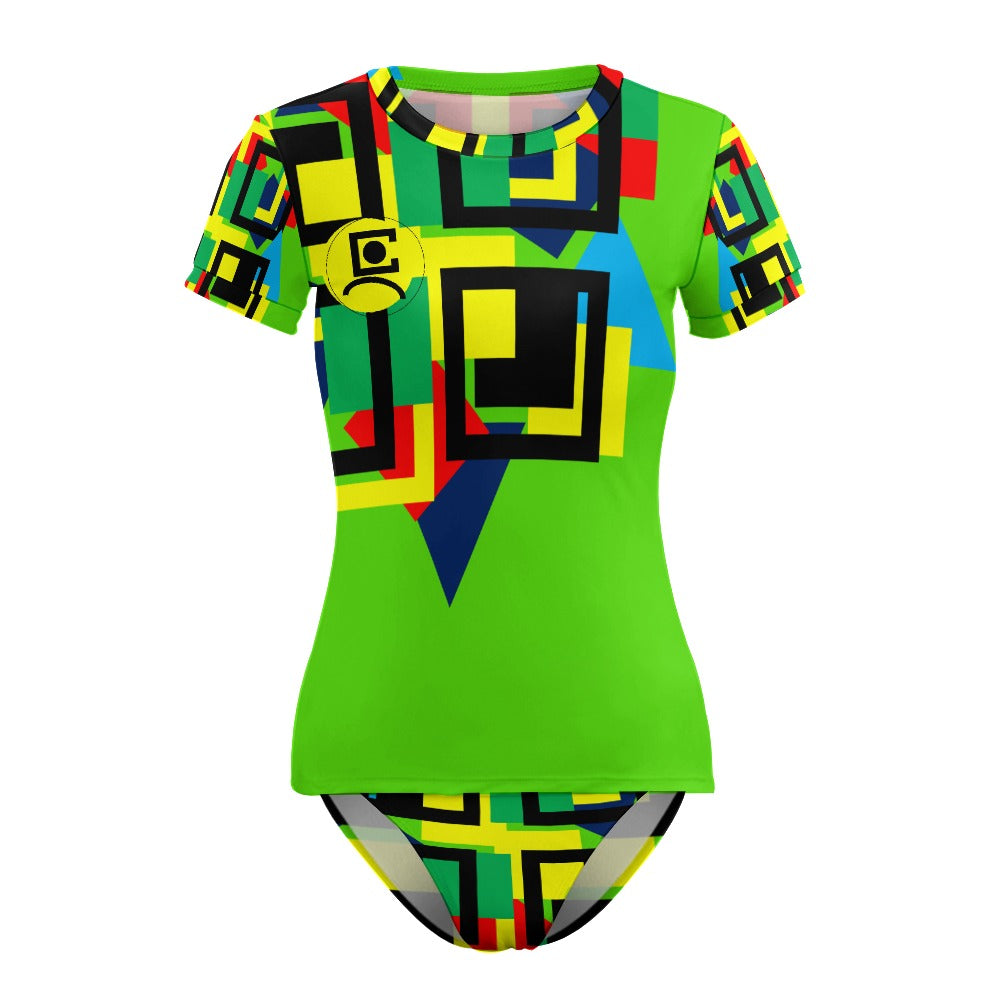 Origen Destination Women's Short Sleeve Two-piece Swimsuit