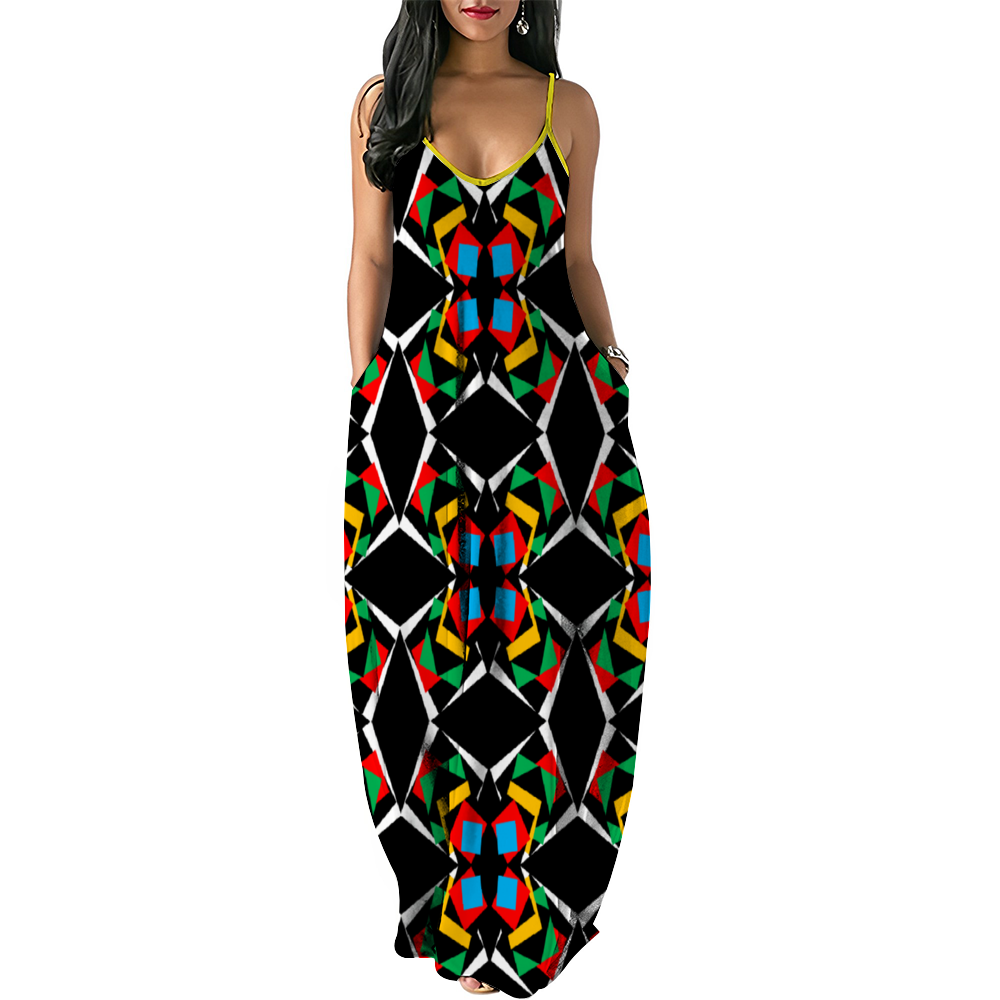 OD Custom Women's Dress Loose Sleeveless Dress Blk