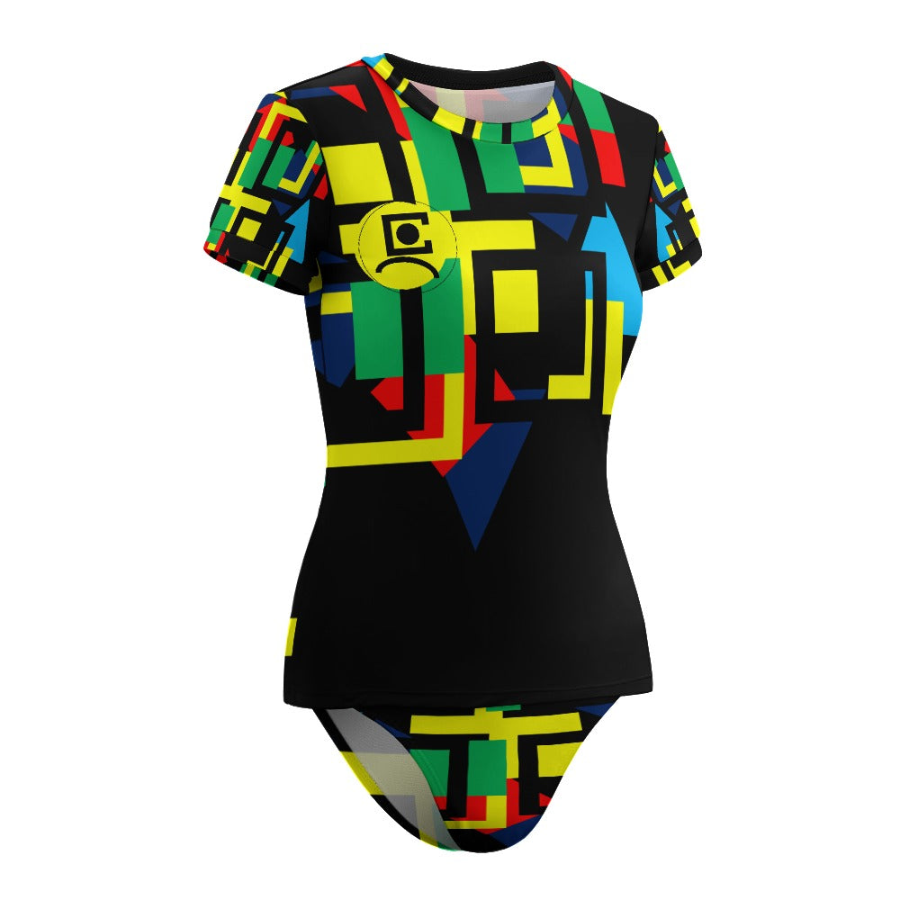 Origen Destination Women's Short Sleeve Two-piece Swimsuit