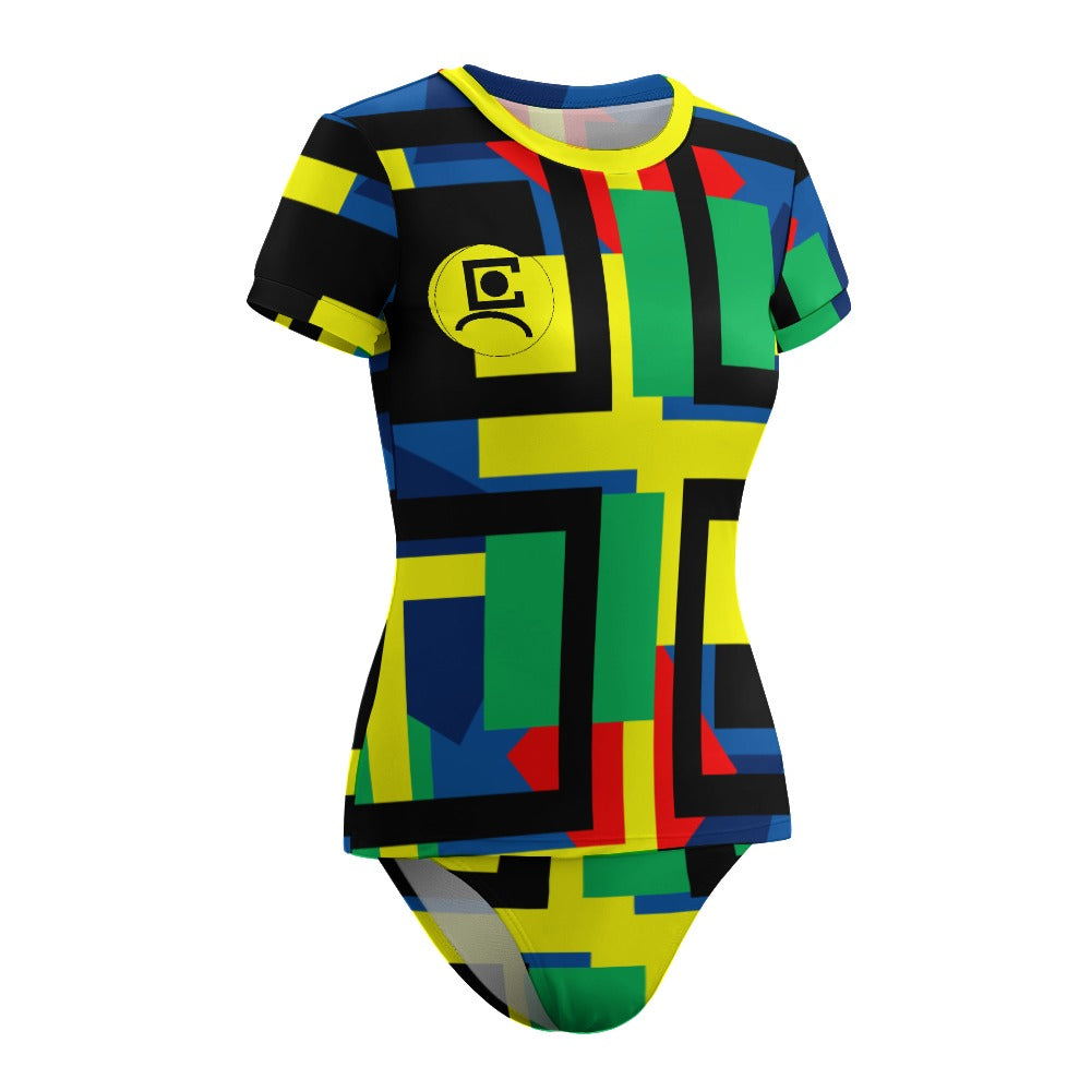 Origen Destination Women's Short Sleeve Two-piece Swimsuit