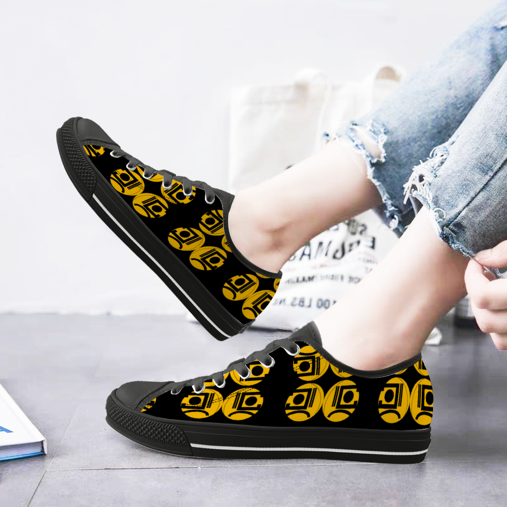 Origen Destination Unisex Black Low Top Canvas Shoes