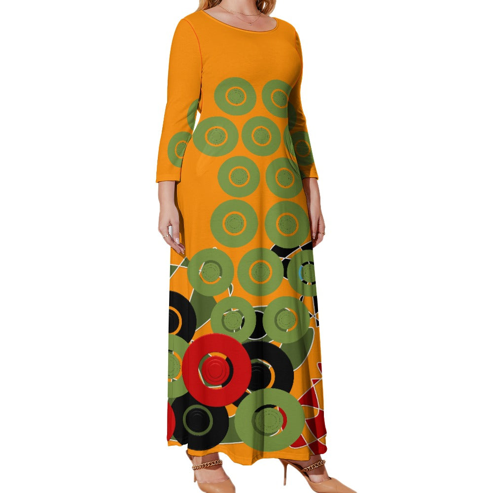 Origen Destination Women's Loose Crew Neck Long Sleeve (Full-figure) Dress