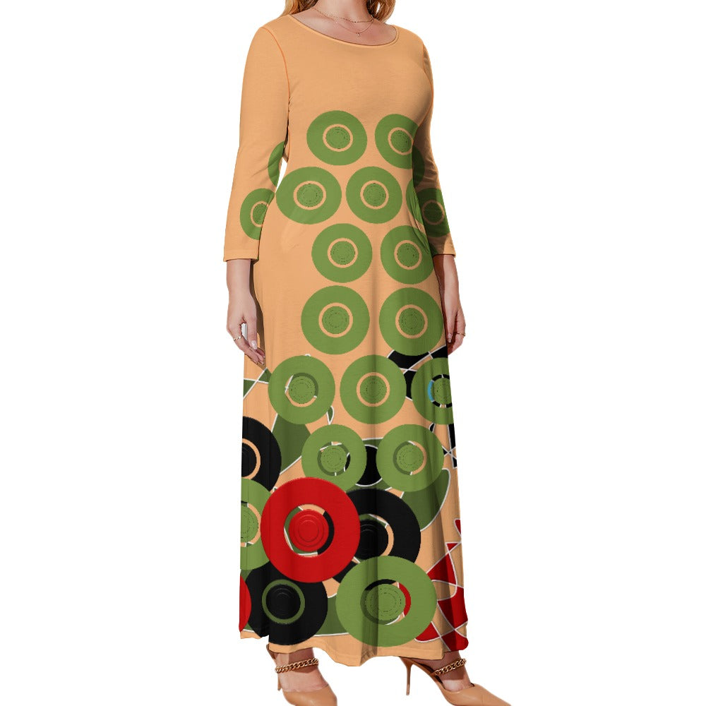 Origen Destination Women's Loose Crew Neck Long Sleeve (Full-figure) Dress