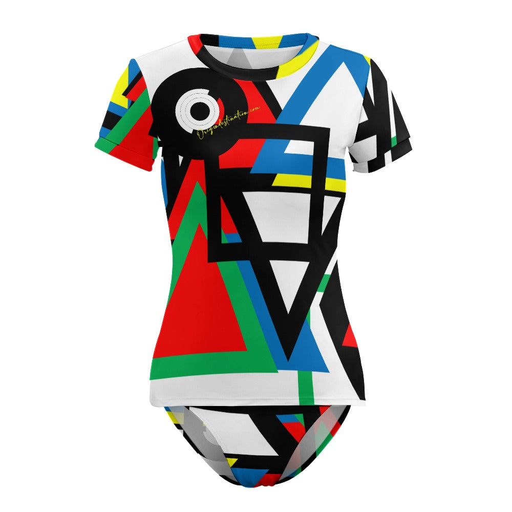 Origen Destination Women's Short Sleeve Two-piece Swimsuit