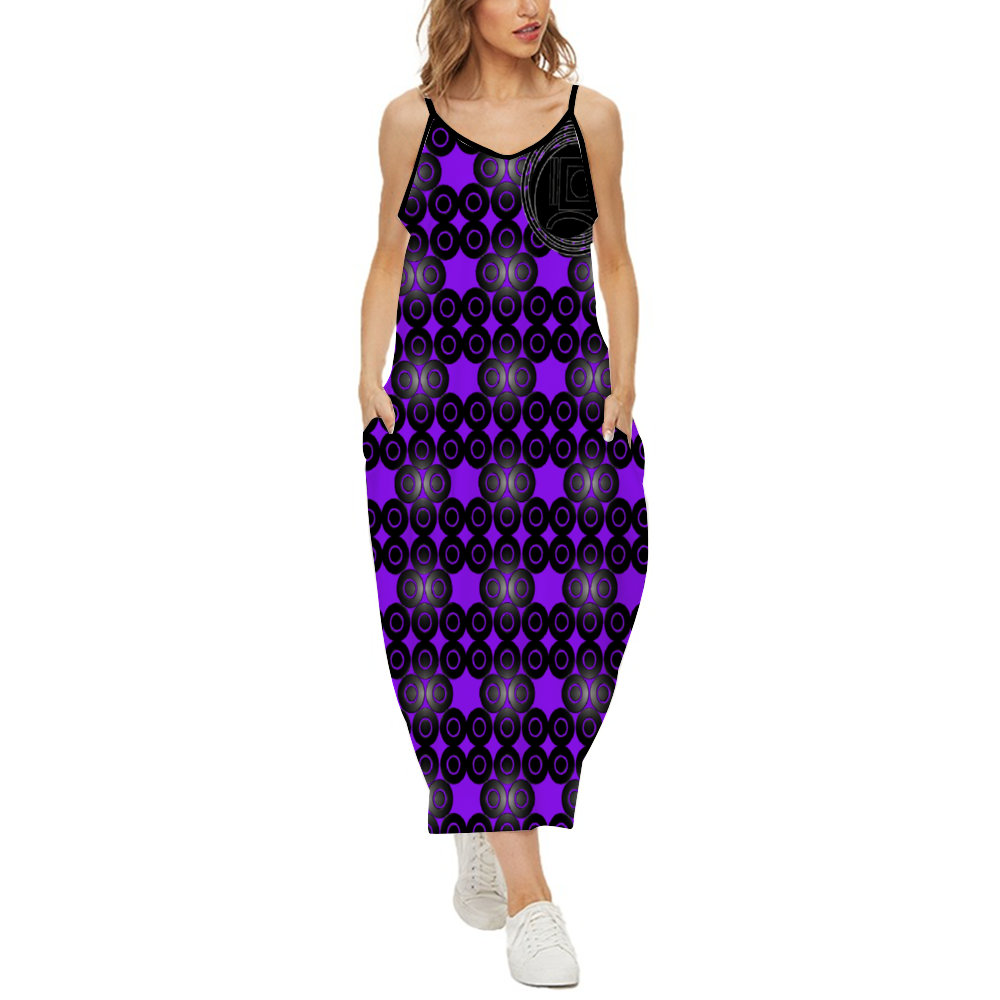 OD Women's Slip dress Dress Loose Sleeveless Dress PurpB