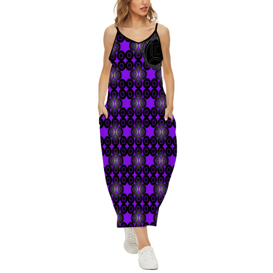 OD Women's Slip dress Dress Loose Sleeveless Dress PurpB
