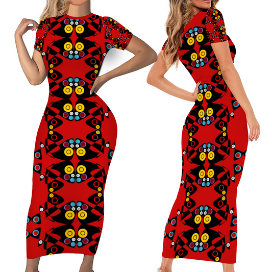 Origen Destination Short Sleeve Bodycon Dress