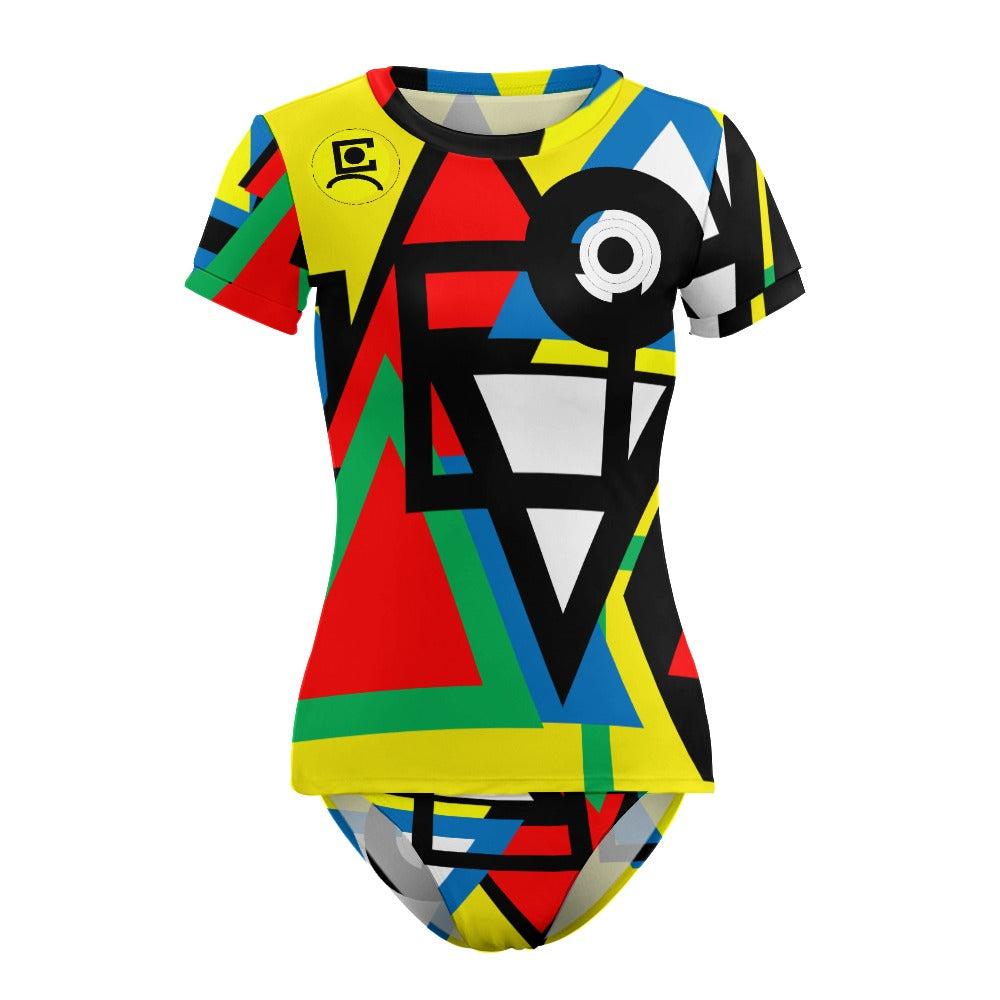 Origen Destination Women's Short Sleeve Two-piece Swimsuit