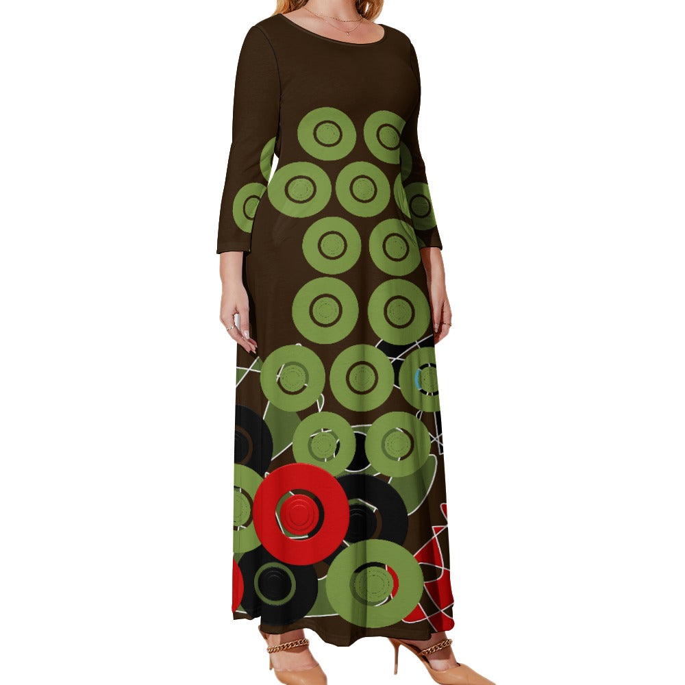 Origen Destination Women's Loose Crew Neck Long Sleeve (Full-figure) Dress