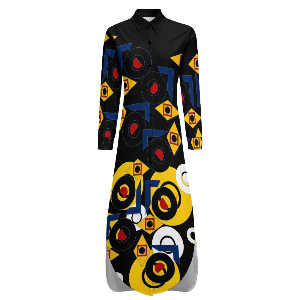 Origen Destination Women's Button Neck Long Sleeve Shirt Dress