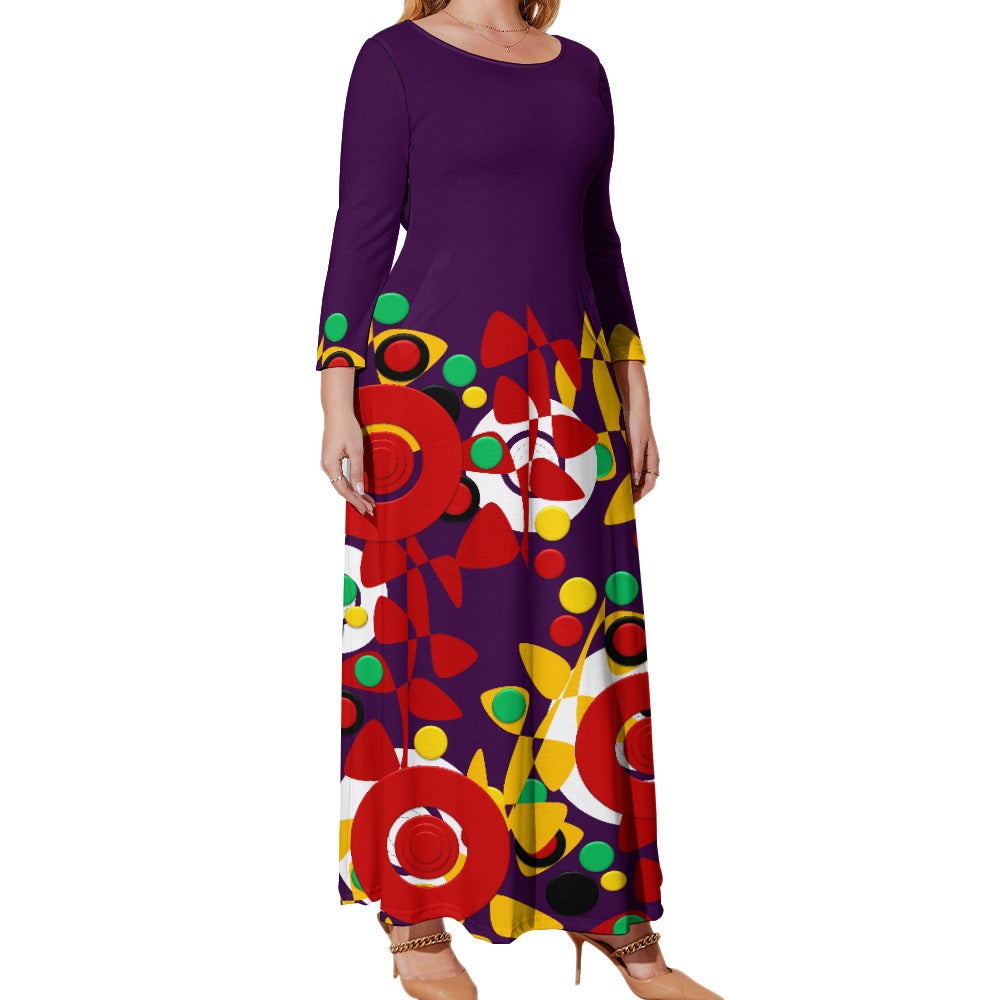 Origen Destination Women's Loose Crew Neck Long Sleeve (Full-figure) Dress
