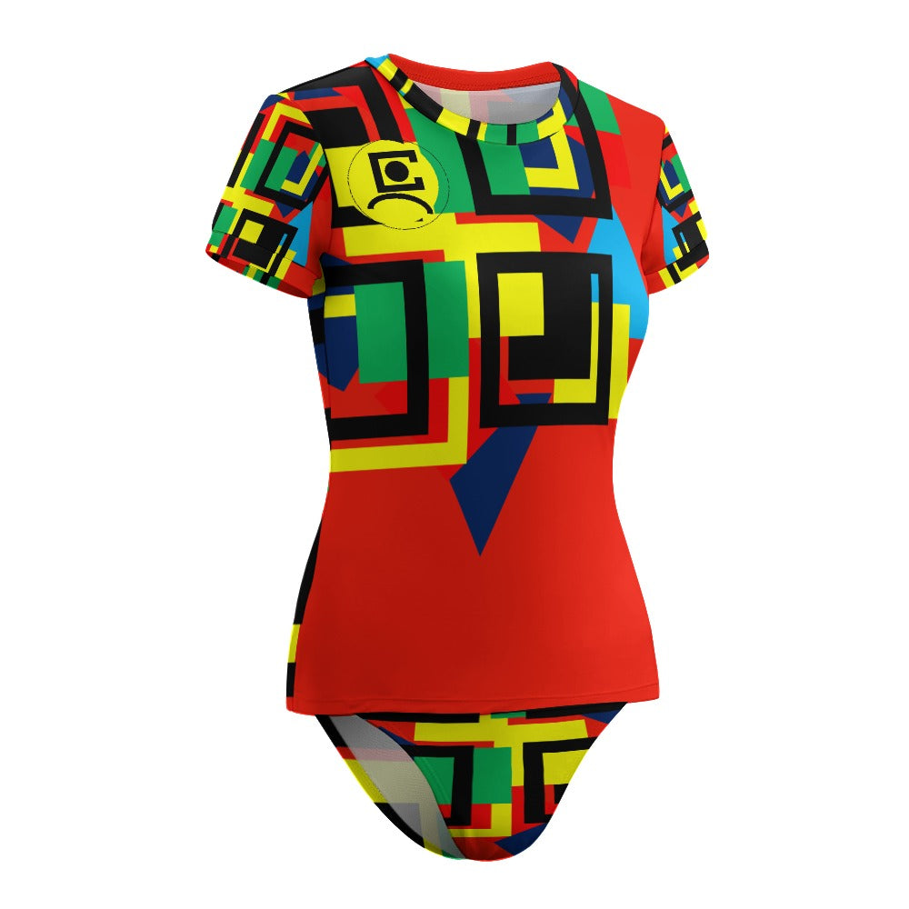 Origen Destination Women's Short Sleeve Two-piece Swimsuit