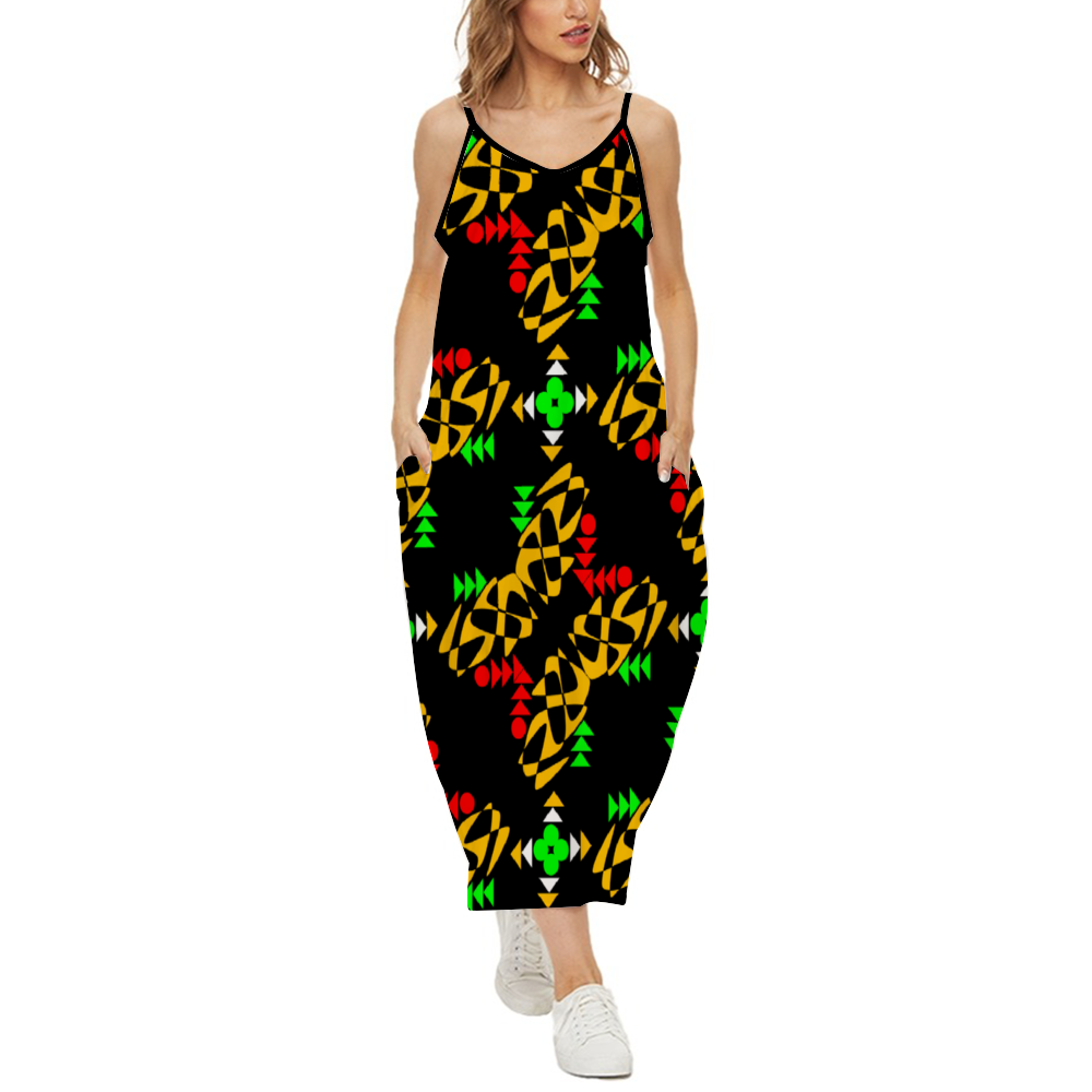 OD Women's Slip dress Dress Loose Sleeveless Dress Blk