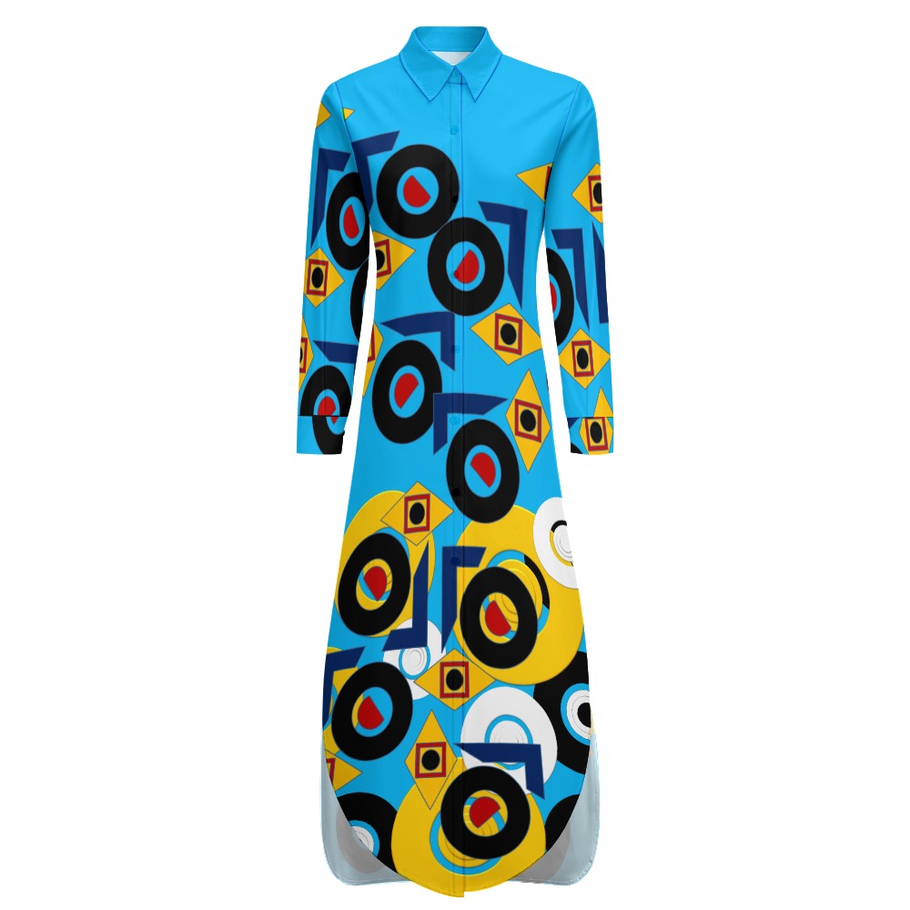 Origen Destination Women's Button Neck Long Sleeve Shirt Dress