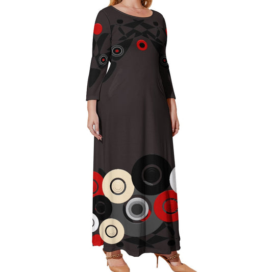 Origen Destination Women's Loose Crew Neck Long Sleeve (Full-figure) Dress