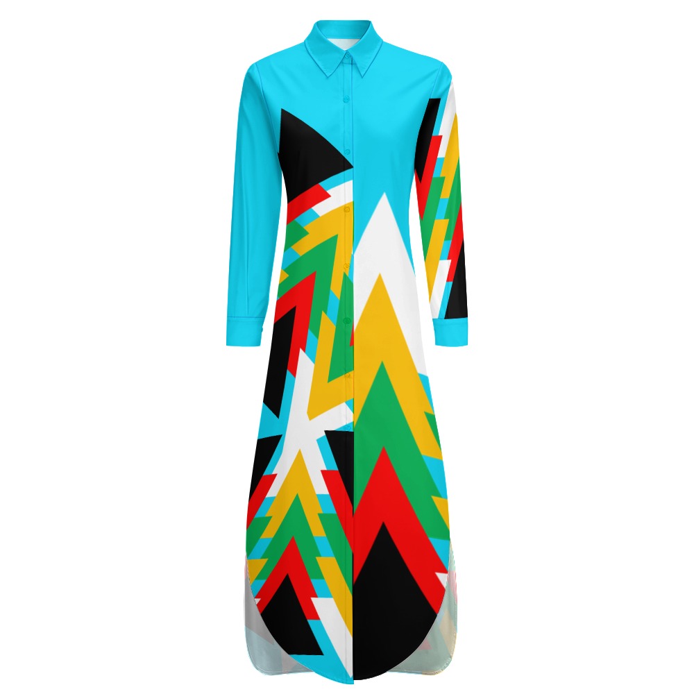 Origen Destination Women's Long Sleeve Button Neck Shirt Dress