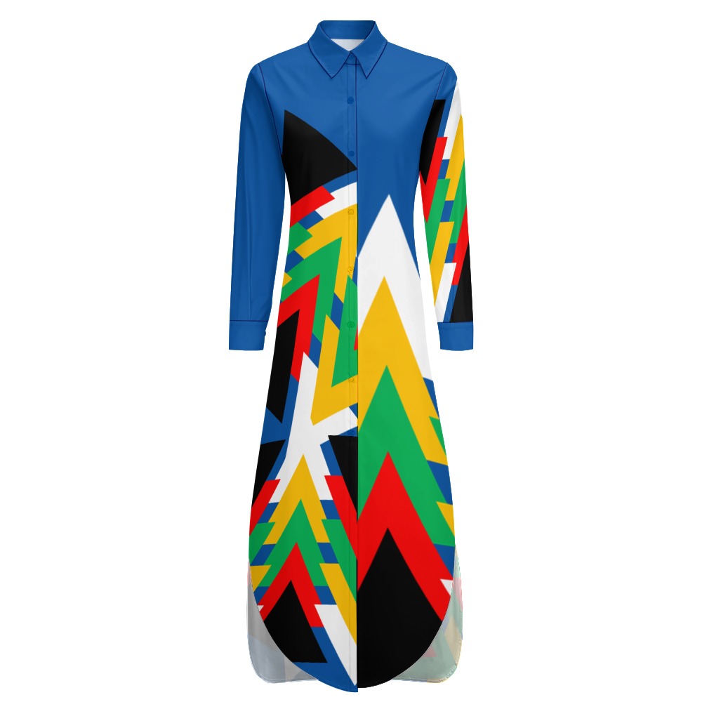 Origen Destination Women's Long Sleeve Button Neck Shirt Dress