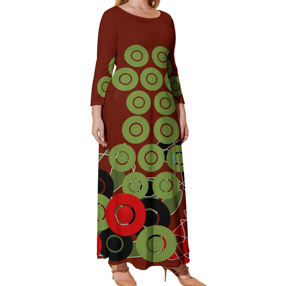 Origen Destination Women's Loose Crew Neck Long Sleeve (Full-figure) Dress