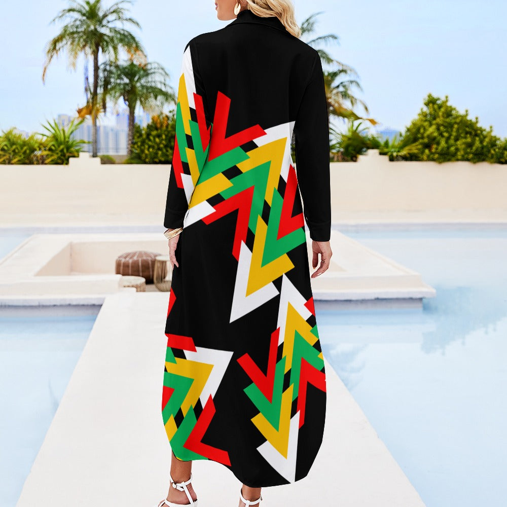 Origen Destination Women's Long Sleeve Button Neck Shirt Dress