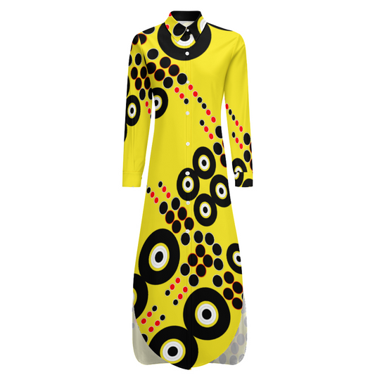 OD Custom Women's Long Sleeves Shirt Dress Button-Up GB