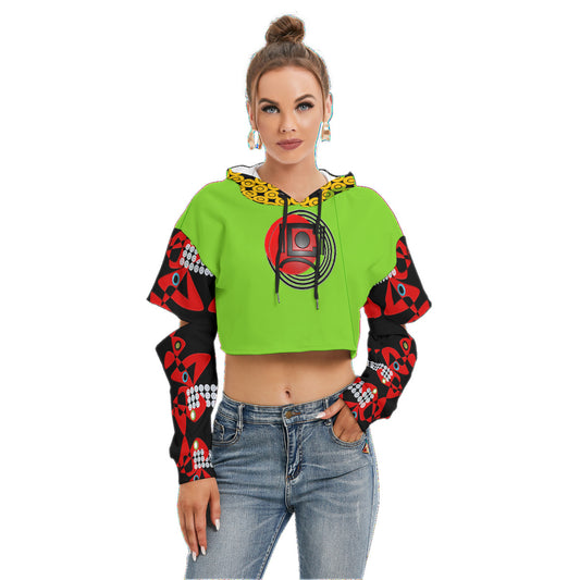 OD  Women's Sig Heavy Hollow Out Sleeve Hoodie YGrn