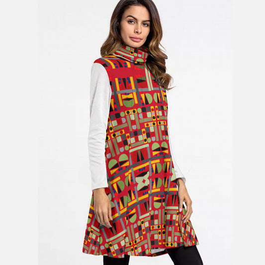 OD Women's Turtle neck Flare out Dress Patt78jn