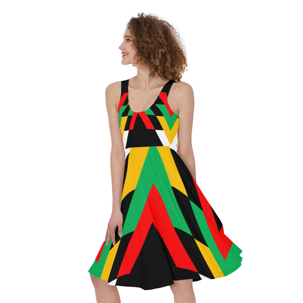 Origen Destination |On-Arrival Point of Origen Women's Black/Gold/Red Multicolor Dress
