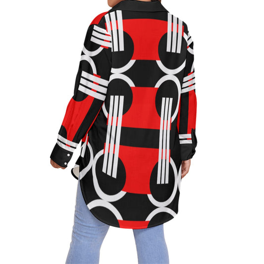 Origen Destination Women's Long-sleeve Classic Button-down Shirt (Plus)