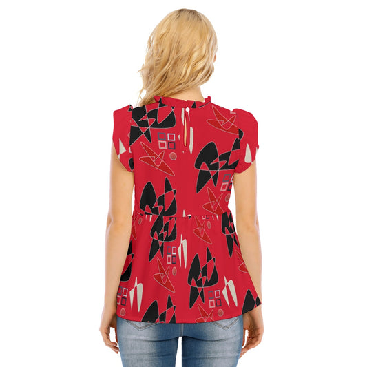 Origen Destination Sleeveless Ruffle blouse