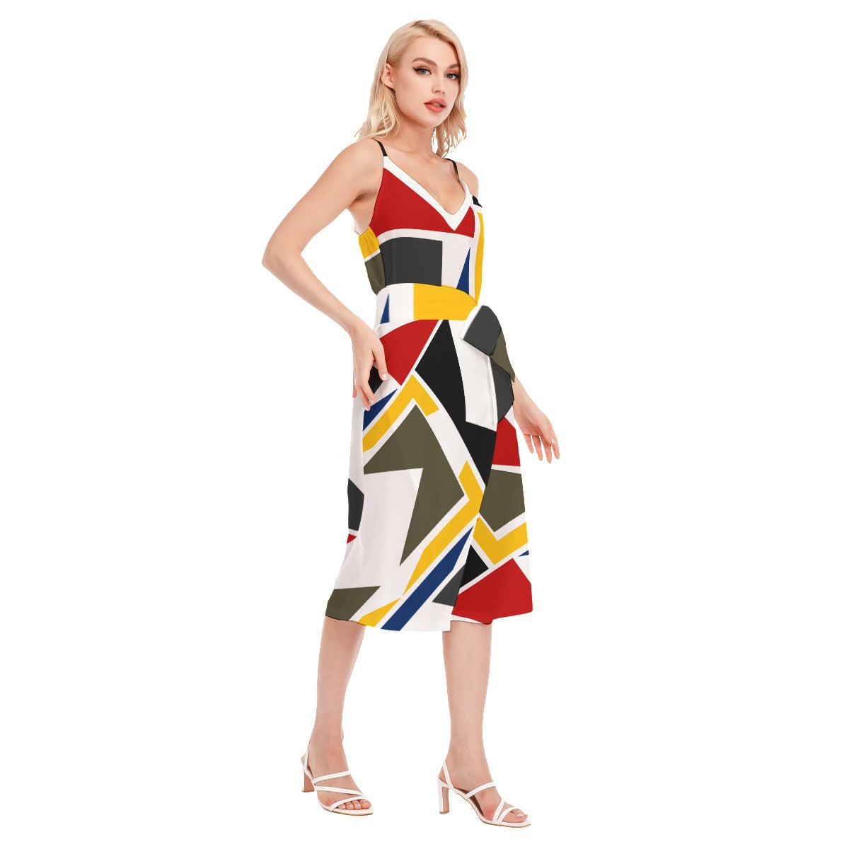 Origen Destination Women's V-neck Cami Dress With Waist Band