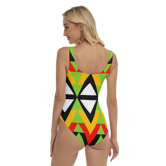 Origen Destination |On-Arrival Point of Origen Women's Lime/Red/Black One-piece Swimsuit