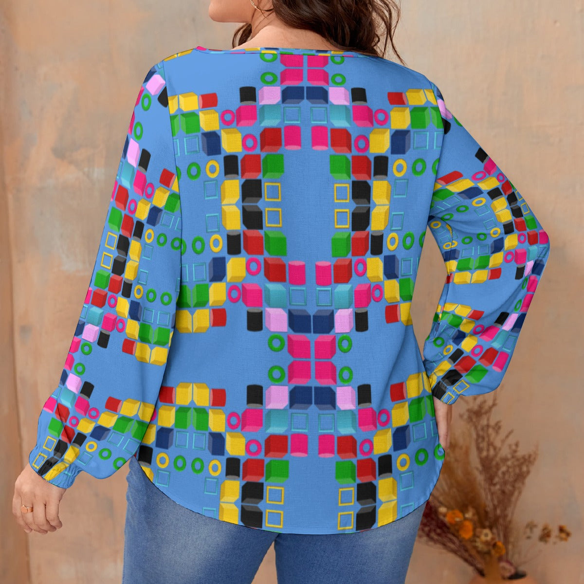 Origen Destination Blouse With Waist-tie (Plus Size)