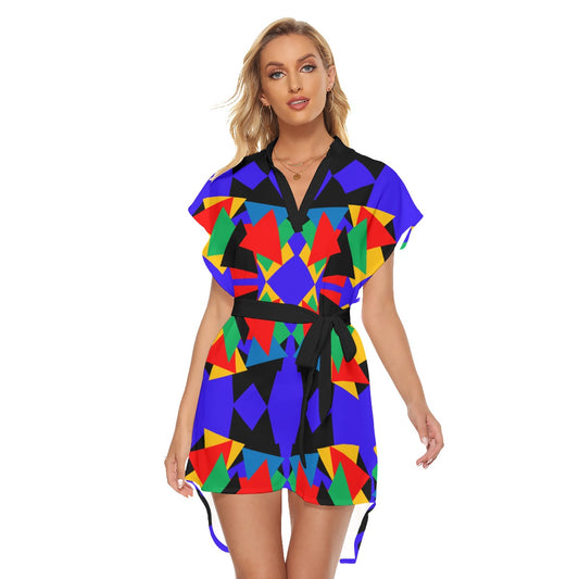 Origen Destination Women's Stand-up Collar Casual Dress With Belt