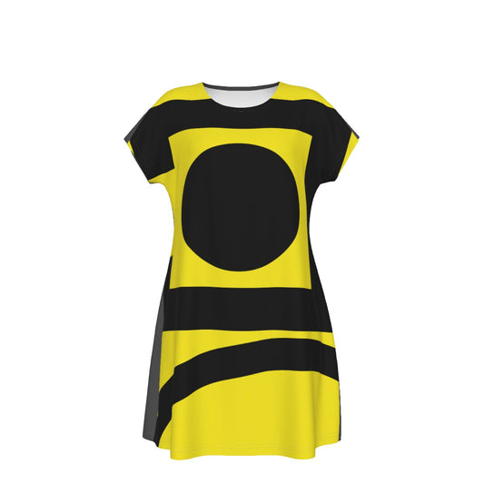 Origen Destination |On-Arrival Point of Origen Women's Signature Yellow Short Sleeve Dress