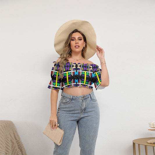 OD Women's Off-shoulder (FF) Puff Sleeve Cropped Top GH4