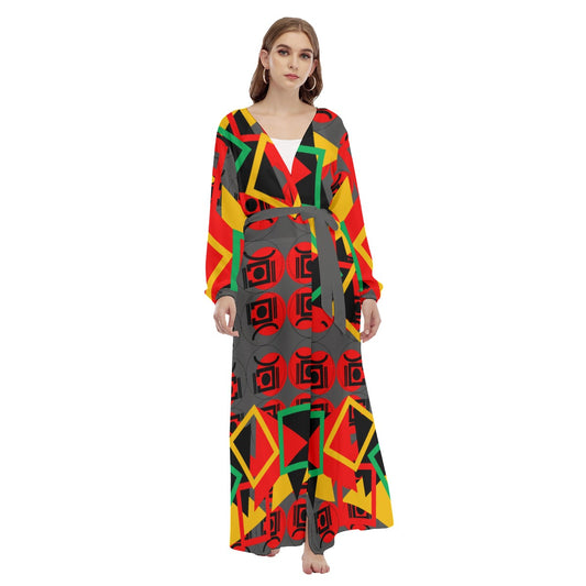 Origen Destination |On-Arrival Point of Origen Women's Gray/Multicolor Beach Long Coat