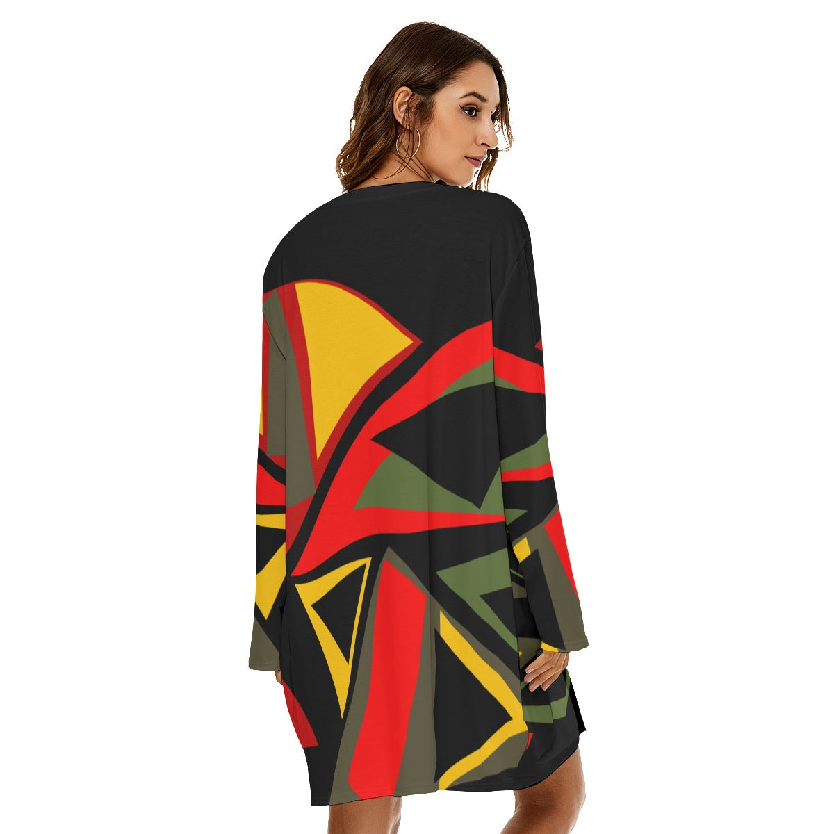 Origen Destination |On-Arrival Point of Origen Symbol  Women's Loose Crew Neck Dress